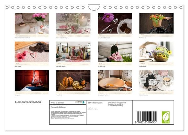 Produktbild: Romantik-Stillleben (Wandkalender 2026 DIN A4 quer), CALVENDO Monatskalender