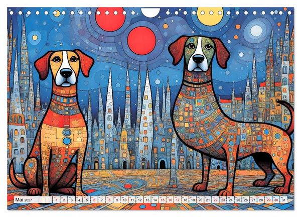 Produktbild: Bunte Hundebande (Wandkalender 2027 DIN A4 quer), CALVENDO Monatskalender