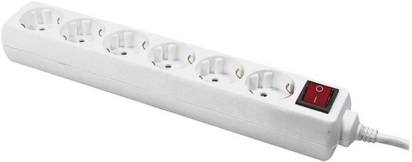 LogiLink LPS202 Steckdosenleiste mit Schalter Weiß Schutzkontakt 1St.