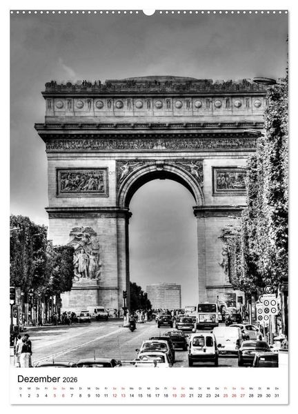 Produktbild: Paris schwarz wei&szlig; 2026 (hochwertiger Premium Wandkalender 2026 DIN A2 hoch), Kunstdruck in Hochglanz
