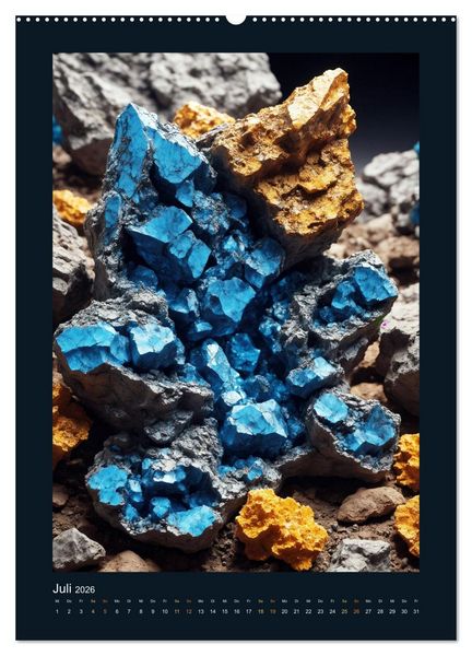 Produktbild: Fantastische Mineralien - Geheimnisvolle Sch&auml;tze (Wandkalender 2026 DIN A2 hoch), CALVENDO Monatskalender