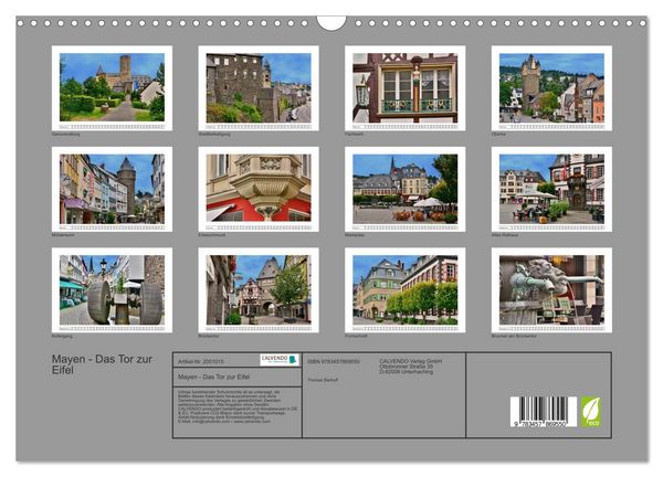 Produktbild: Mayen - Das Tor zur Eifel (Wandkalender 2026 DIN A3 quer), CALVENDO Monatskalender
