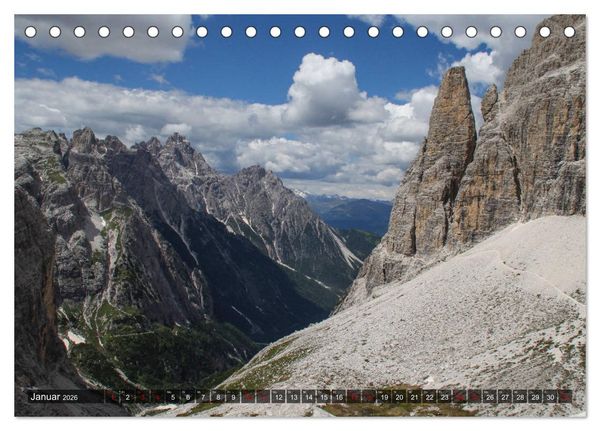 Produktbild: Dolomiten 2026 - Die wei&szlig;en Berge (Tischkalender 2026 DIN A5 quer), CALVENDO Monatskalender