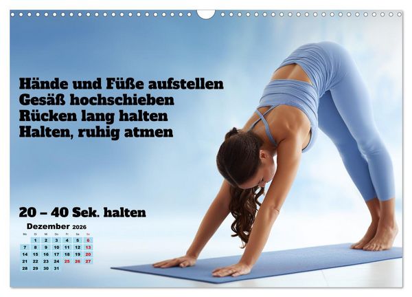 Produktbild: Yoga Kalender - &Uuml;bungen und Meditation f&uuml;r jeden Monat (Wandkalender 2026 DIN A3 quer), CALVENDO Monatskalender