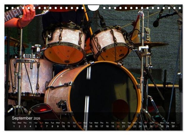 Produktbild: DRUMS ONSTAGE (Wall Calendar 2026 DIN A4 landscape), CALVENDO 12 Month Wall Calendar