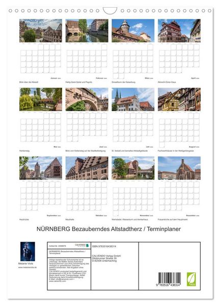 Produktbild: N&Uuml;RNBERG Bezauberndes Altstadtherz / Terminplaner (Wandkalender 2026 DIN A3 hoch), CALVENDO Monatskalender