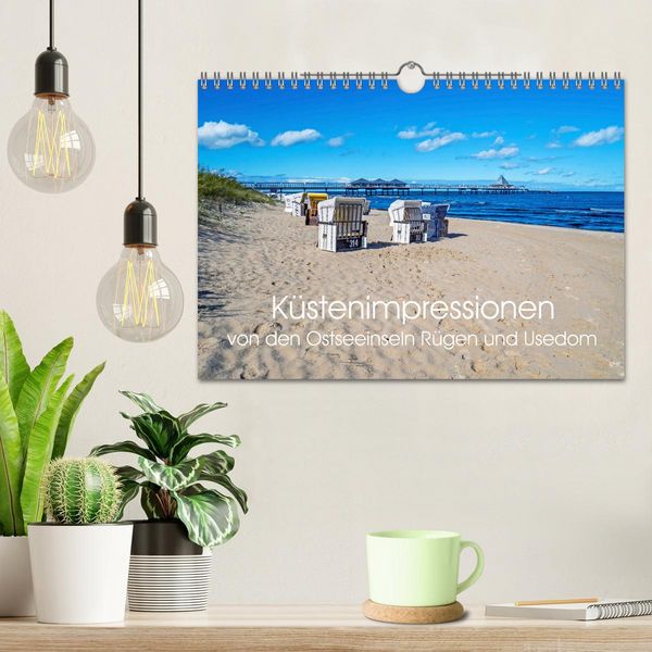 Produktbild: K&uuml;stenimpressionen von den Ostseeinseln R&uuml;gen und Usedom (Wandkalender 2026 DIN A4 quer), CALVENDO Monatskalender