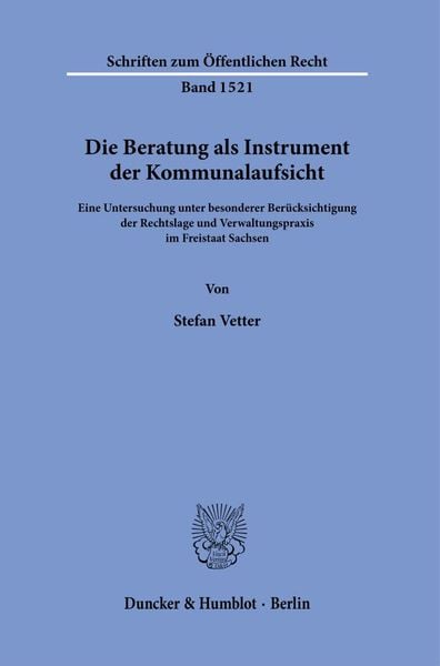 Produktbild: Die Beratung als Instrument der Kommunalaufsicht.