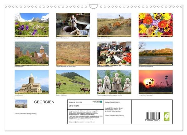 Produktbild: GEORGIEN (Wandkalender 2027 DIN A3 quer), CALVENDO Monatskalender