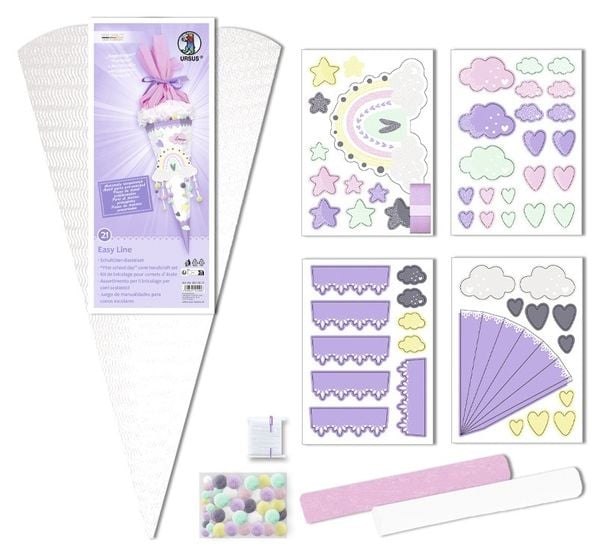 URSUS Schultüten-Bastelsets Schultüten-Bastelset Easy Line Rainbow