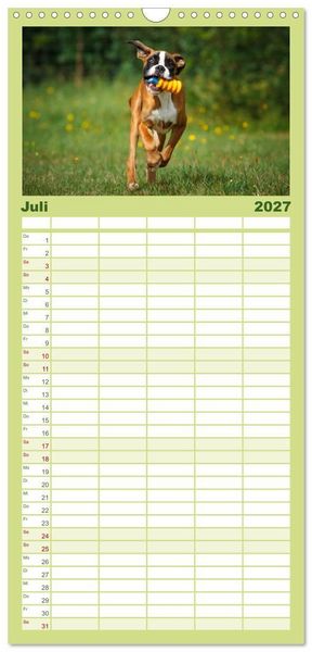Produktbild: Familienplaner 2027 - Wenn ich gro&szlig; bin werd' ich Boxer mit 5 Spalten (Wandkalender, 21 x 45 cm) CALVENDO