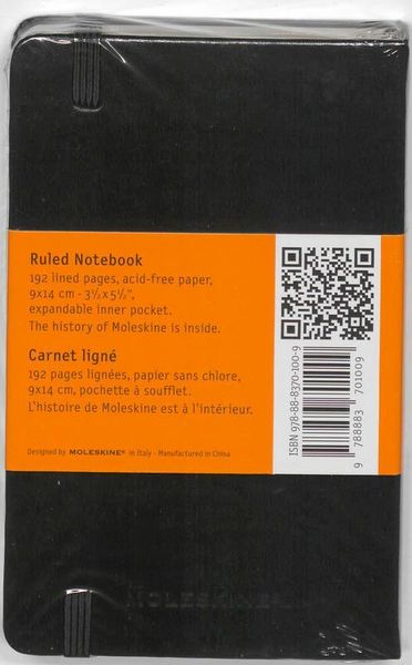 Produktbild: Moleskine Notizbuch, Pocket/A6, Liniert, Fester Einband, Schwarz