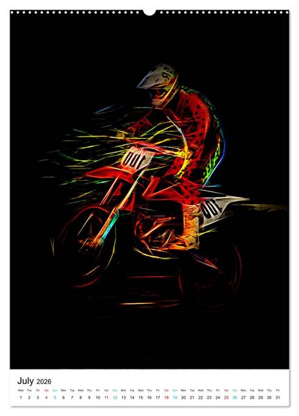 Produktbild: Electrifying Motorcross (High Quality Premium Wall Calendar 2026 DIN A2 portrait),CALVENDO 12 Month Wall Calendar