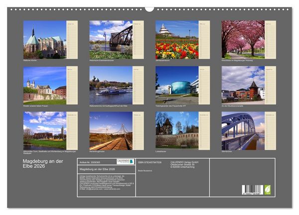 Produktbild: Magdeburg an der Elbe 2026 (Wandkalender 2026 DIN A2 quer), CALVENDO Monatskalender