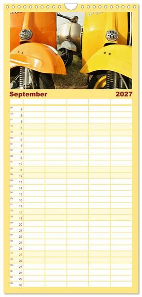 Produktbild: Familienplaner 2027 - Vespa Liebe mit 5 Spalten (Wandkalender, 21 x 45 cm) CALVENDO