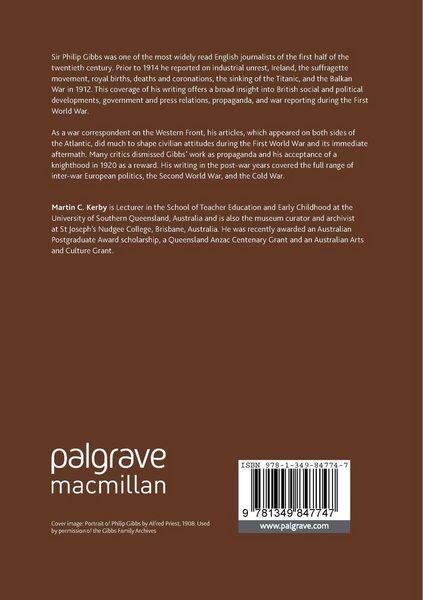 Produktbild: Sir Philip Gibbs and English Journalism in War and Peace