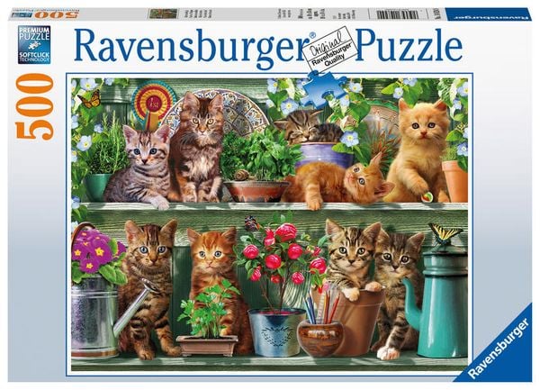 Puzzle Ravensburger Katzen im Regal 500 Teile