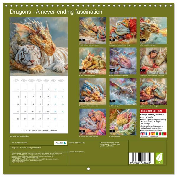 Produktbild: Dragons - A never-ending fascination (Wall Calendar 2026 12 &times; 12 Inch) CALVENDO 12 Month Wall Calendar