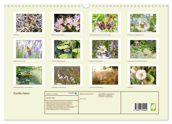 Produktbild: Sanfte Natur (Wandkalender 2026 DIN A3 quer), CALVENDO Monatskalender
