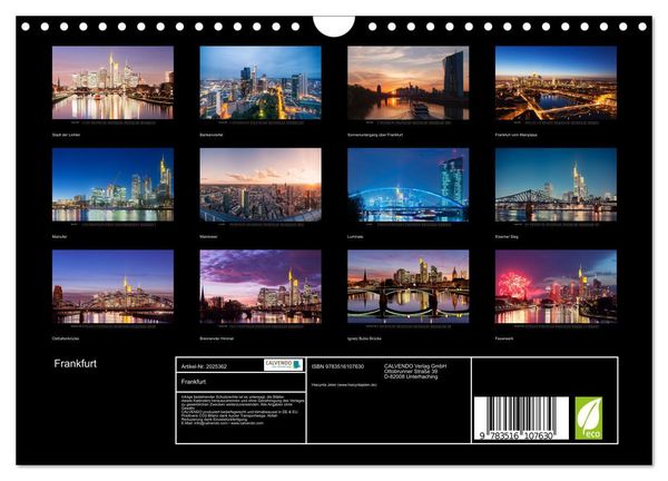 Produktbild: Frankfurt (Wandkalender 2026 DIN A4 quer), CALVENDO Monatskalender