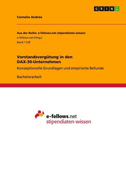 Produktbild: Vorstandsverg&uuml;tung in den DAX-30-Unternehmen