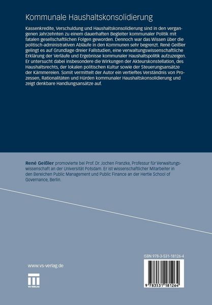 Produktbild: Kommunale Haushaltskonsolidierung