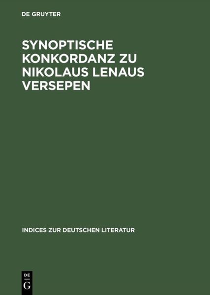 Produktbild: Synoptische Konkordanz zu Nikolaus Lenaus Versepen