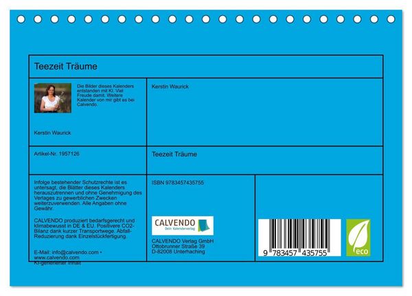 Produktbild: Teezeit Tr&auml;ume (Tischkalender 2026 DIN A5 quer), CALVENDO Monatskalender