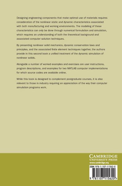 Produktbild: Nonlinear Solid Mechanics for Finite Element Analysis