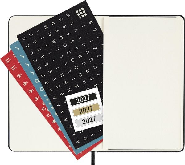 Produktbild: Moleskine 12 Monate Wochen Notizkaledner 2027, Pocket/A6, 1 Wo = 1 Seite, rechts linierte Seite, fester Einband, Schwarz
