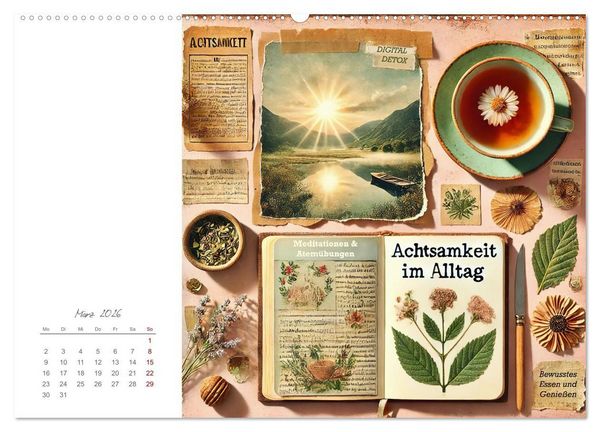 Produktbild: Soulful Days - Dein Selfcare-Kalender (hochwertiger Premium Wandkalender 2026 DIN A2 quer), Kunstdruck in Hochglanz