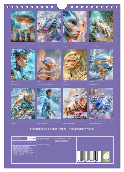 Produktbild: Fantasievoller Science-Fiction - Fantastische Welten (Wandkalender 2026 DIN A4 hoch), CALVENDO Monatskalender