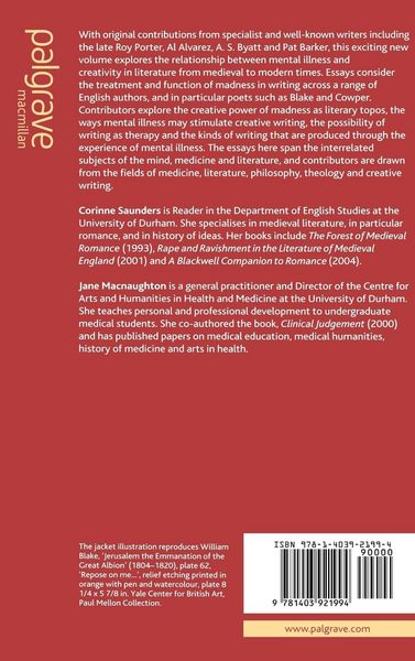 Produktbild: Madness and Creativity in Literature and Culture