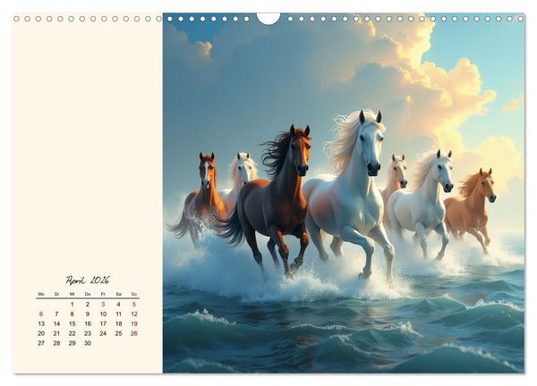 Produktbild: Fantasiewelten - Pferde (Wandkalender 2026 DIN A3 quer), CALVENDO Monatskalender