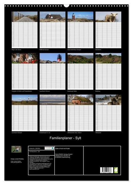Produktbild: Familienplaner - Sylt (Wandkalender 2026 DIN A2 hoch), CALVENDO Monatskalender