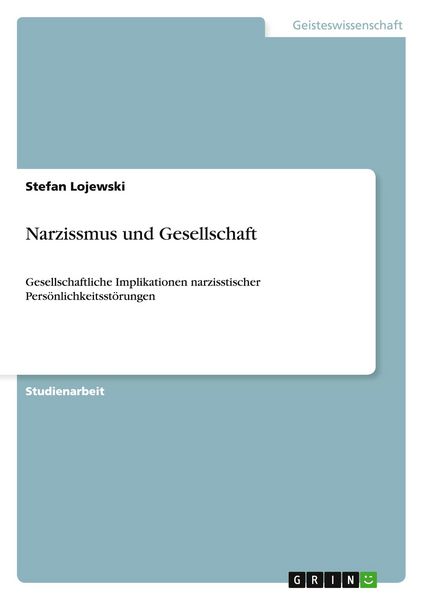 Produktbild: Narzissmus und Gesellschaft
