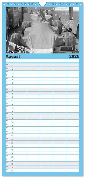 Produktbild: Familienplaner 2026 - Formel, Rennen, Boxengasse 1971-&acute;83 mit 5 Spalten (Wandkalender, 21 x 45 cm) CALVENDO