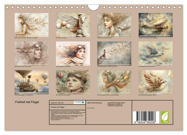 Produktbild: Freiheit hat Fl&uuml;gel (Wandkalender 2026 DIN A4 quer), CALVENDO Monatskalender