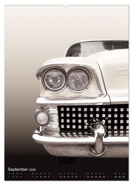 Produktbild: Amerikanische Autos aus den Jahren 1957 bis 1976 Frontansichten (hochwertiger Premium Wandkalender 2026 DIN A2 hoch), Kunstdruck in Hochglanz