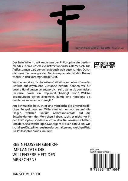 Produktbild: Beeinflussen Gehirnimplantate die Willensfreiheit des Menschen? Antworten aus philosophischer, neurowissenschaftlicher und sozialpsychologischer Sicht
