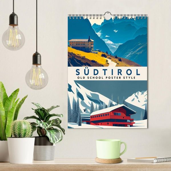 Produktbild: S&uuml;dtirol - Old School Poster Style (Wandkalender 2026 DIN A4 hoch), CALVENDO Monatskalender