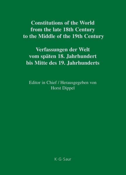 Produktbild: National Constitutions, Constitutions of the German States (Anhalt-Bernburg &ndash; Baden). Nationale Verfassungen, Verfassungen der deutschen Staaten (Anha