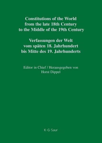 Produktbild: National Constitutions, Constitutions of the German States (Anhalt-Bernburg &ndash; Baden). Nationale Verfassungen, Verfassungen der deutschen Staaten (Anhalt-Bernburg - Baden)