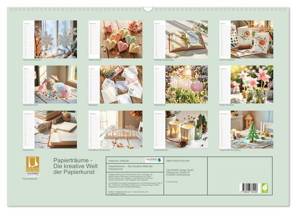Produktbild: Papiertr&auml;ume - Die kreative Welt der Papierkunst (Wandkalender 2027 DIN A2 quer), CALVENDO Monatskalender
