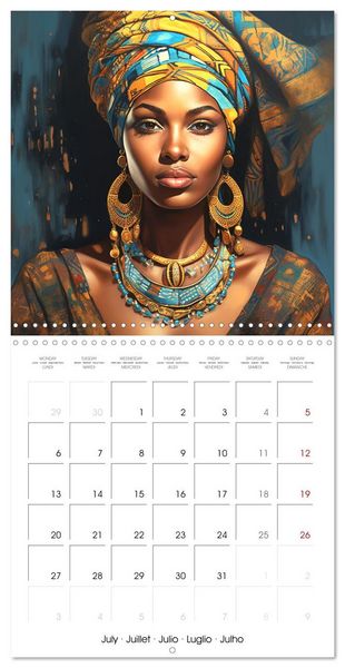 Produktbild: L'art de la beaut&eacute; africaine (Calendrier mural carr&eacute; 2026 30x30 cm) Calendrier double avec une page pour vos prises de notes