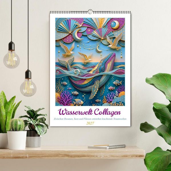 Produktbild: Wasserwelt Collagen (Wandkalender 2027 DIN A2 hoch), CALVENDO Monatskalender