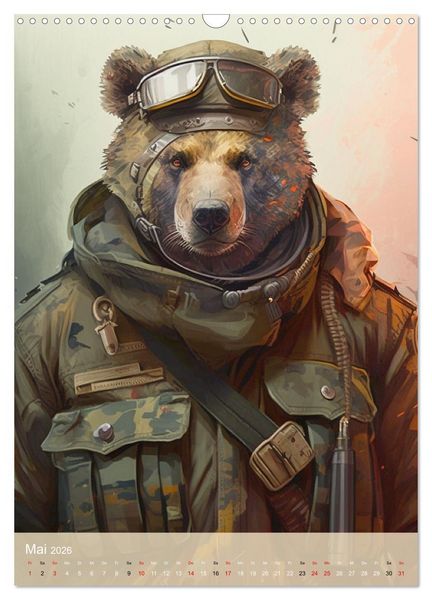 Produktbild: Tierische Krieger. Pelzige Soldaten im aktiven Dienst des Milit&auml;rs (Wandkalender 2026 DIN A3 hoch), CALVENDO Monatskalender