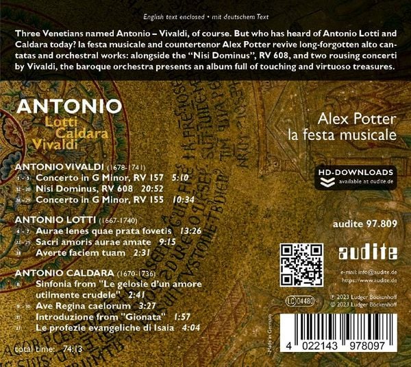 Produktbild: ANTONIO: Lotti-Caldara-Vivaldi