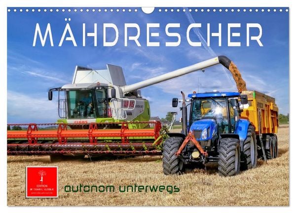 Mähdrescher - autonom unterwegs (Wandkalender 2026 DIN A3 quer), CALVENDO Monatskalender