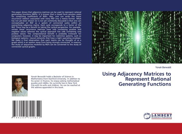 Produktbild: Using Adjacency Matrices to Represent Rational Generating Functions
